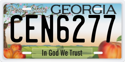 GA license plate CEN6277