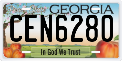 GA license plate CEN6280