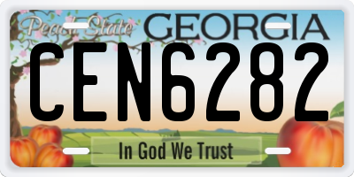 GA license plate CEN6282