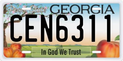 GA license plate CEN6311