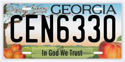 GA license plate CEN6330