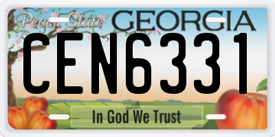 GA license plate CEN6331