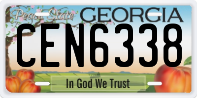 GA license plate CEN6338