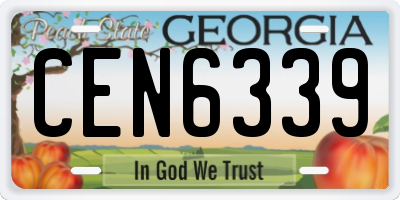GA license plate CEN6339