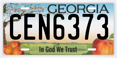 GA license plate CEN6373