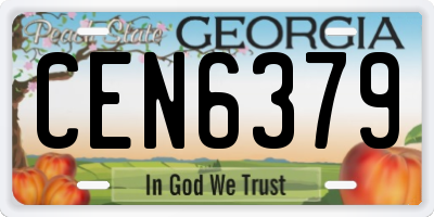GA license plate CEN6379