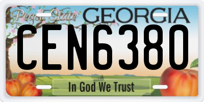 GA license plate CEN6380