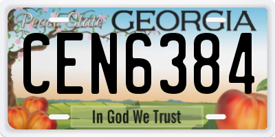 GA license plate CEN6384