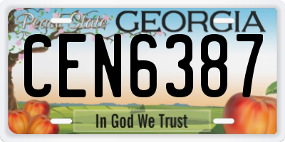 GA license plate CEN6387