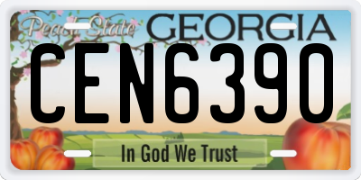 GA license plate CEN6390