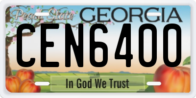 GA license plate CEN6400