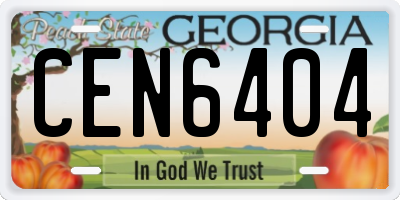 GA license plate CEN6404