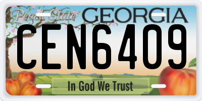 GA license plate CEN6409