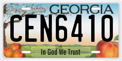 GA license plate CEN6410