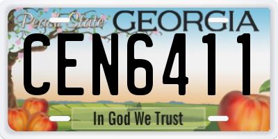 GA license plate CEN6411