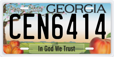 GA license plate CEN6414