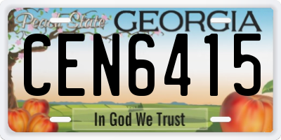 GA license plate CEN6415