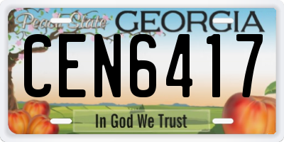 GA license plate CEN6417