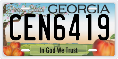 GA license plate CEN6419