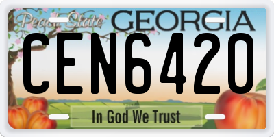 GA license plate CEN6420