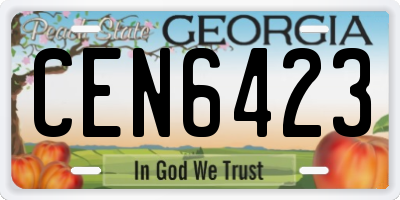 GA license plate CEN6423
