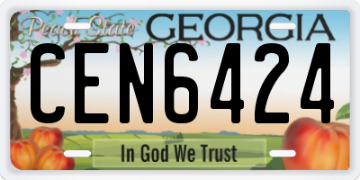 GA license plate CEN6424