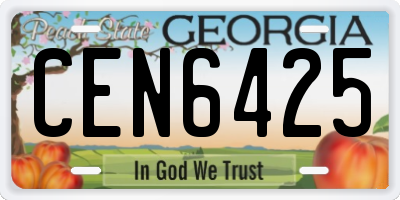 GA license plate CEN6425