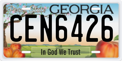 GA license plate CEN6426