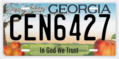 GA license plate CEN6427