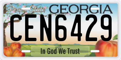 GA license plate CEN6429