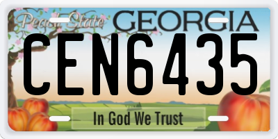 GA license plate CEN6435