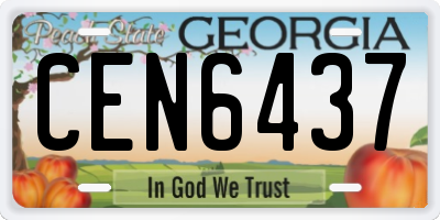 GA license plate CEN6437