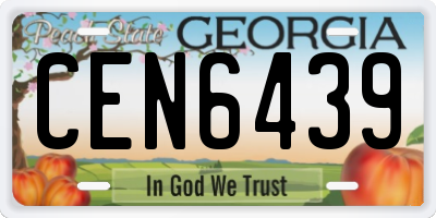GA license plate CEN6439