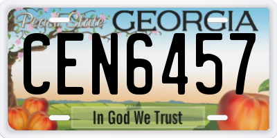 GA license plate CEN6457