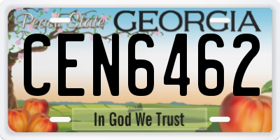 GA license plate CEN6462