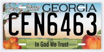 GA license plate CEN6463