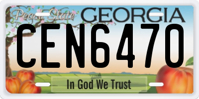 GA license plate CEN6470