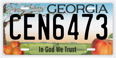GA license plate CEN6473