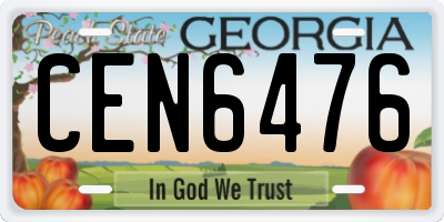 GA license plate CEN6476