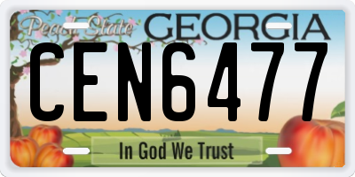 GA license plate CEN6477