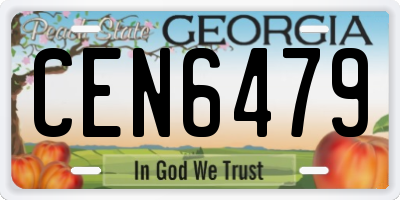 GA license plate CEN6479