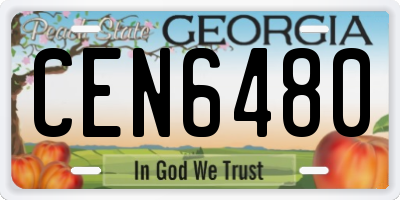 GA license plate CEN6480
