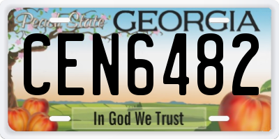 GA license plate CEN6482