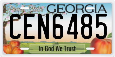 GA license plate CEN6485