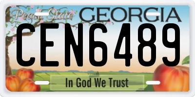 GA license plate CEN6489