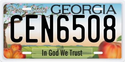 GA license plate CEN6508
