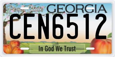 GA license plate CEN6512