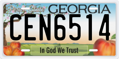 GA license plate CEN6514