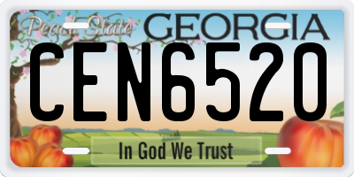 GA license plate CEN6520