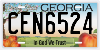 GA license plate CEN6524